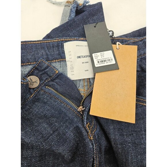 New One Teaspoon Raw Indigo Bandit Jeans Girls 9-10 Organic Relaxed - Picture 7 of 7